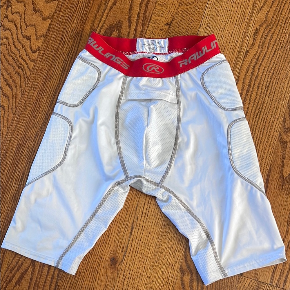 Rawlings White and Red Athletic Shorts